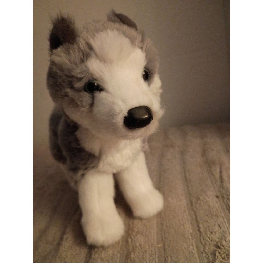 Douglas Cuddle Toys Husky Dog Plush Grey White Stuffed Animal 4018 Standing 8in